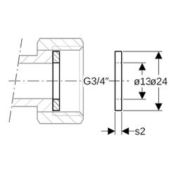 Geberit Mapress Flachdichtung FPM da 24mm, di 13mm, s 2mm, G 3/4″, Grün... GEBERIT-90092 4024723900924 (Abb. 1)