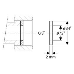 Geberit Mapress Flachdichtung Faserverbundwerkstoff AD 84,7mm, ID 72,1mm, s 2mm, G 3... GEBERIT-600093001 4064746014512 (Abb. 1)