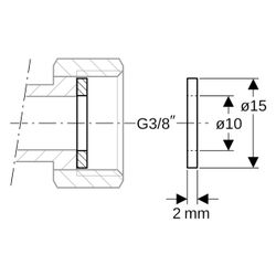 Geberit Flachdichtung Faserverbundwerkstoff AD 15mm, ID 10mm, 2mm, G 3/8"... GEBERIT-242976002 4064746014819 (Abb. 1)