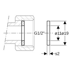 Geberit Flachdichtung Faserverbundwerkstoff da 19mm, di 11mm, s 2mm, G 1/2″... GEBERIT-242319002 4064746014833 (Abb. 1)