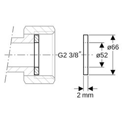 Geberit Flachdichtung Faserverbundwerkstoff AD 66mm, ID 52mm, s 2mm, G 2 3/8"... GEBERIT-242331002 4064746015021 (Abb. 1)