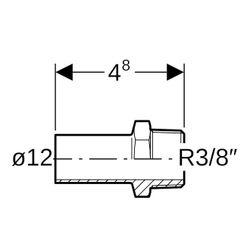 Geberit Mapress C-Stahl Übergang mit Außengewinde, Einschubende d 12mm, R 3/8″... GEBERIT-21930 4024723219309 (Abb. 1)