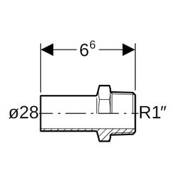 Geberit Mapress Therm Übergang mit Außengewinde und Einschubende d 28mm, R 1″... GEBERIT-41937 4064746040856 (Abb. 1)