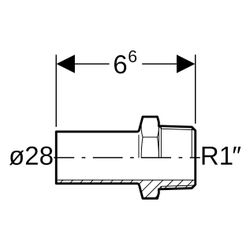 Geberit Mapress Therm Übergang mit Außengewinde und Einschubende D 28mm, R 1"... GEBERIT-41937 4064746040856 (Abb. 1)