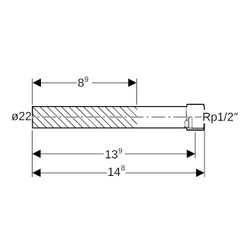 Geberit Mapress Edelstahl Übergang mit Innengewinde, Einschubende lang d 22mm, Rp 1/2″... GEBERIT-90935 4024723909354 (Abb. 1)