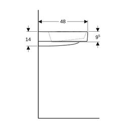 Geberit ONE Waschtisch Abgang horizontal Ablagefläche rechts 90x48cm Hahnloch links ... GEBERIT-505039001 4025410593924 (Abb. 1)