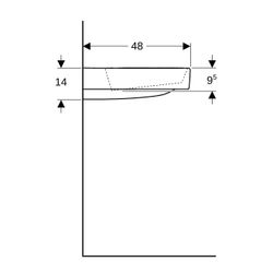 Geberit ONE Waschtisch Abgang horizontal Ablagefläche links 90cm T 48cm o. ohne Hahn... GEBERIT-505044001 4025410593955 (Abb. 1)