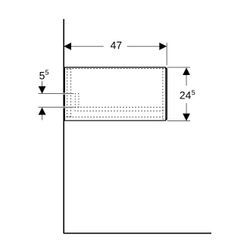 Geberit ONE Seitenschrank 1 Schublade, 45x24,5x47cm, Mattweiß... GEBERIT-505078002 4025410630476 (Abb. 1)