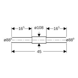 Geberit Mapress Edelstahl Schott-und Deckendurchführung mit zwei Einschubenden Außendurc... GEBERIT-90988 4024723909880 (Abb. 1)