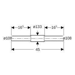 Geberit Mapress Edelstahl Schott-und Deckendurchführung mit zwei Einschubenden Außendurc... GEBERIT-90989 4024723909897 (Abb. 1)