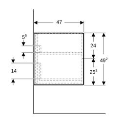 Geberit ONE Seitenschrank 2 Schubladen, 45x49,2x47cm, Lava matt... GEBERIT-505077003 4025410630414 (Abb. 1)
