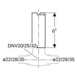 Geberit Spindelverlängerung für Kugelhahn NPW, DN 20/25/32, 6,5cm, 94936... GEBERIT-94936 4024723949367 (Abb. 1)
