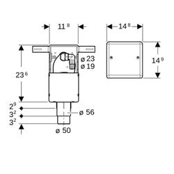 Geberit Set UP-Geruchsverschluss für Geräte, mit einem Anschluss, Wandeinbaukasten, ... GEBERIT-152232001 4025416665311 (Abb. 1)