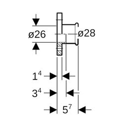 Geberit Mapress Kupfer Flansch 10/16 bar, mit Pressmuffe Außendurchmesser 28mm, DN 25... GEBERIT-34715 4024723347156 (Abb. 1)
