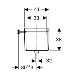Geberit Aufputz 123 Aufputzspülkasten 1-Mengen-Spülung, für Fernauslösung, Alpinweiß... GEBERIT-123703111 4025416117506 (Abb. 1)