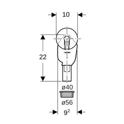 Geberit Unterputz-Geruchsverschluss für Geräte, mit einem Anschluss Außendurchmesser... GEBERIT-152235111 4025416751595 (Abb. 1)