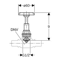 Geberit Oberteil mit Handrad DN 15 Rohrgewinde G 1/2"... GEBERIT-241569001 4025416794134 (Abb. 1)