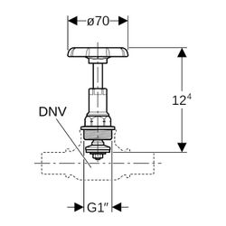 Geberit Oberteil mit Handrad DN 25 Rohrgewinde G 1"... GEBERIT-241571001 4025416794271 (Abb. 1)