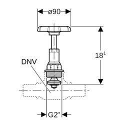 Geberit Oberteil mit Handrad DN 50 Rohrgewinde 2... GEBERIT-241667001 4025416807438 (Abb. 1)