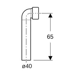 Geberit Anschlussbogen 90 Grad Außendurchmesser 40mm... GEBERIT-241643001 4025416807988 (Abb. 1)