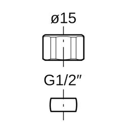Geberit Set Klemmringverschraubung, vernickelt Außendurchmesser 15mm G 1/2", 2 Stück... GEBERIT-241679221 4025416745204 (Abb. 1)
