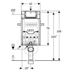 Geberit Kombifix Element für Wand-WC 108cm, mit Sigma Unterputzspülkasten 12cm... GEBERIT-110300005 4025416733881 (Abb. 1)