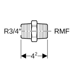 Geberit Übergang mit Außengewinde MF 1/2", Außengewinde, RMF 1/2″, R 3/4″, Rotguss b... GEBERIT-632008001 4025416307495 (Abb. 1)