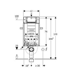 Geberit Kombifix Element für Wand-WC 108cm, mit Sigma Unterputzspülkasten 12cm, für ... GEBERIT-110367005 4025416933953 (Abb. 1)