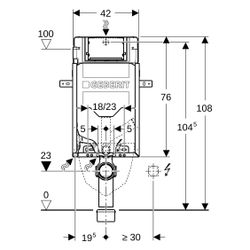 Geberit Kombifix Element für Wand-WC 108cm, mit Sigma Unterputzspülkasten 12cm, für ... GEBERIT-110367005 4025416933953 (Abb. 1)