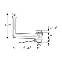 Geberit Clou Waschbeckenanschluss mit Hebelbetätigung Außendurchmesser 32mm... GEBERIT-152018001 4025416729761 (Abb. 1)