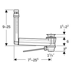 Geberit Clou Waschbeckenanschluss mit Hebelbetätigung Außendurchmesser 32mm... GEBERIT-152018001 4025416729761 (Abb. 1)