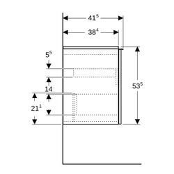 Geberit Acanto Unterschrank für WT 1 Schublade/Innensch verkürzte Ausl. WT 60cm Lava... GEBERIT-503008JK2 4025410143549 (Abb. 1)