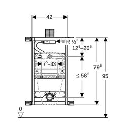 Geberit Kombifix Element für Urinal, 98cm, universell, für Betätigung von oben... GEBERIT-457612001 4025416756255 (Abb. 1)