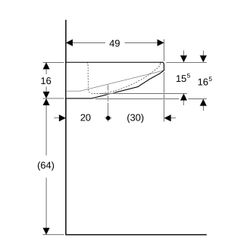 Geberit Paracelsus Waschtisch, Breite 64cm, Tiefe 49cm, ohne Hahnloch, ohne Überlauf... GEBERIT-251060000 4022009052015 (Abb. 1)