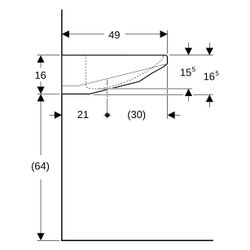 Geberit Paracelsus Waschtisch, Breite 64cm, Tiefe 49cm, ohne Hahnloch, ohne Überlauf... GEBERIT-251060000 4022009052015 (Abb. 1)
