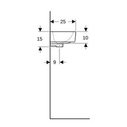 Geberit Renova Compact Handwaschbecken verkürzte Ausladung, mit Ablagefläche 40x15x2... GEBERIT-272143600 4022009273991 (Abb. 1)