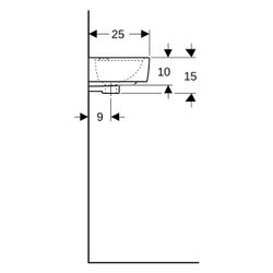 Geberit Renova Compact Handwaschbecken verkürzte Ausladung, mit Ablagefläche 40x15x2... GEBERIT-272142000 4022009273878 (Abb. 1)