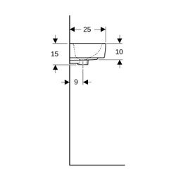 Geberit Renova Compact Handwaschbecken verkürzte Ausladung, mit Ablagefläche 40x15x2... GEBERIT-272141000 4022009273731 (Abb. 1)