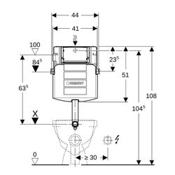 Geberit Sigma Unterputzspülkasten 12cm, 6 oder 3 Liter, mit Betätigung von vorne... GEBERIT-109301005 4025416753391 (Abb. 1)