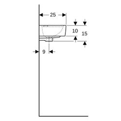 Geberit Renova Compact Handwaschbecken verkürzte Ausladung, mit Ablagefläche 40x15x2... GEBERIT-272140000 4022009273656 (Abb. 1)