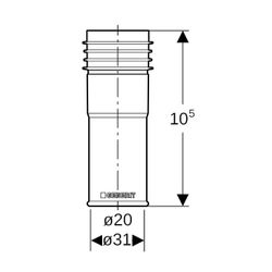 Geberit Markierhülse für Schutzrohr Außendurchmesser 20mm, Blau... GEBERIT-651021001 4025416306511 (Abb. 1)