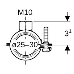 Geberit Set Verteilerbefestigungen gerade 1,0215, ID 25-30mm, M 10mm, 653490001... GEBERIT-653490001 4025416760931 (Abb. 1)