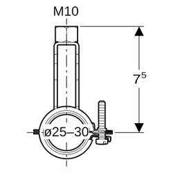 Geberit Set Verteilerbefestigungen gekröpft 1,0215, ID 25-30mm, M 10mm... GEBERIT-653491001 4025416761051 (Abb. 1)