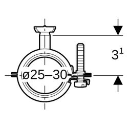 Geberit Set Verteilerbefestigungen gerade, mit Drehrastbolzen 1,0215, ID 25-30mm... GEBERIT-653492001 4025416761075 (Abb. 1)