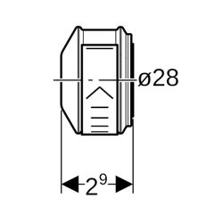 Geberit Kappe auf Verteiler mit Steckanschluss, lösbar CW617N, di 28mm... GEBERIT-653484001 4025416971603 (Abb. 1)