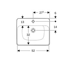 Geberit VariForm Halbeinbauwaschtisch rechteckig Überlauf sichtbar, Weiß/KeraTect... GEBERIT-500681001 4025410643384 (Abb. 1)