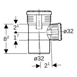 Geberit Silent-PP Abzweig 87, 5 Grad Außendurchmesser Außendurchmesser 32mm... GEBERIT-390046141 4025416971184 (Abb. 1)