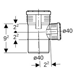 Geberit Silent-PP Abzweig 87,5 Grad Außendurchmesser Außendurchmesser 40mm, d1 40mm... GEBERIT-390147141 4025416936169 (Abb. 1)