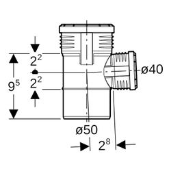 Geberit Silent-PP Abzweig 87,5 Grad Außendurchmesser Außendurchmesser 50mm, d1 40mm... GEBERIT-390247141 4025416936459 (Abb. 1)