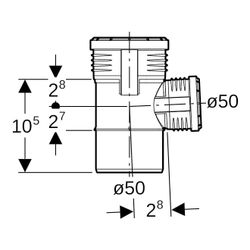 Geberit Silent-PP Abzweig 87,5 Grad Außendurchmesser Außendurchmesser 50mm, d1 50mm... GEBERIT-390248141 4025416936466 (Abb. 1)